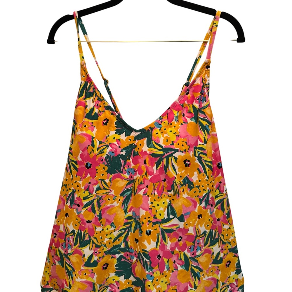 Anne Cole Orange Yellow Sleeveless Camisole Swim One Piece